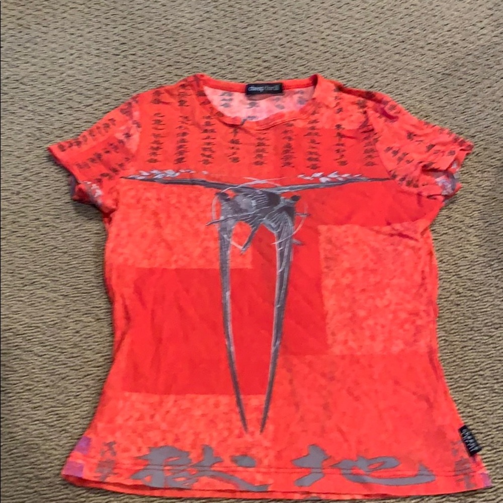 Red Asian inspired shirt